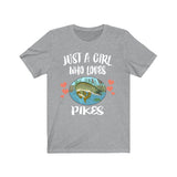 Just A Girl Who Loves Pikes Shirt, Fish Fishing Shirt, Pike Lover Gift, Animal Lover Adult Toddler Infant Kids Gift T-Shirt Image 3