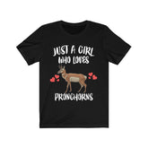Just A Girl Who Loves Pronghorns Shirt, Pronghorn Lover Gift, Pronghorn Tee, Animal Lover Adult Toddler Infant Kids Gift T-Shirt Image 1