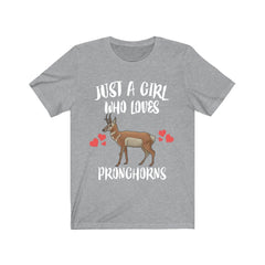Just a girl who loves pronghorns American prairie wildlife tee