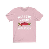 Just A Girl Who Loves Sockeye Red Salmon Shirt, Salmon Lover Shirt, Fish Shirt Animal Lover Adult Toddler Infant Kids Gift T-Shirt Image 3