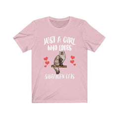 Just a girl who loves Siberian cats Russian forest cat lover tee