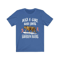 Just a girl who loves Siberian tigers Amur big cat conservation tee