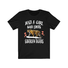 Just a girl who loves Siberian tigers Amur big cat conservation tee
