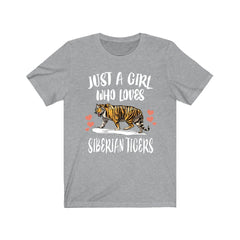 Just a girl who loves Siberian tigers Amur big cat conservation tee