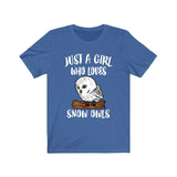 Just A Girl Who Loves Snow Owls Shirt, Owl lover gift, Snow Owl shirt, Animal Lover Adult Toddler Infant Kids Gift T-Shirt Image 4