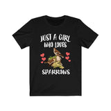 Just A Girl Who Loves Sparrows Birds Birding Animal Lover Adult Toddler Infant Kids Gift T-Shirt Image 4