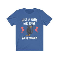 Just A Girl Who Loves Spider Monkeys Shirt - spider monkey print design