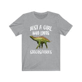Just A Girl Who Loves Stegosaurus Dinosaur Shirt, Stegosaurus Lover Shirt, Dinosaur Shirt, Animal Adult Toddler Infant Kids Gift T-Shirt Image 1