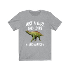 Just A Girl Who Loves Stegosaurus Dinosaur Shirt, Stegosaurus Lover Shirt, Dinosaur Shirt, Animal Adult Toddler Infant Kids Gift T-Shirt Image 1