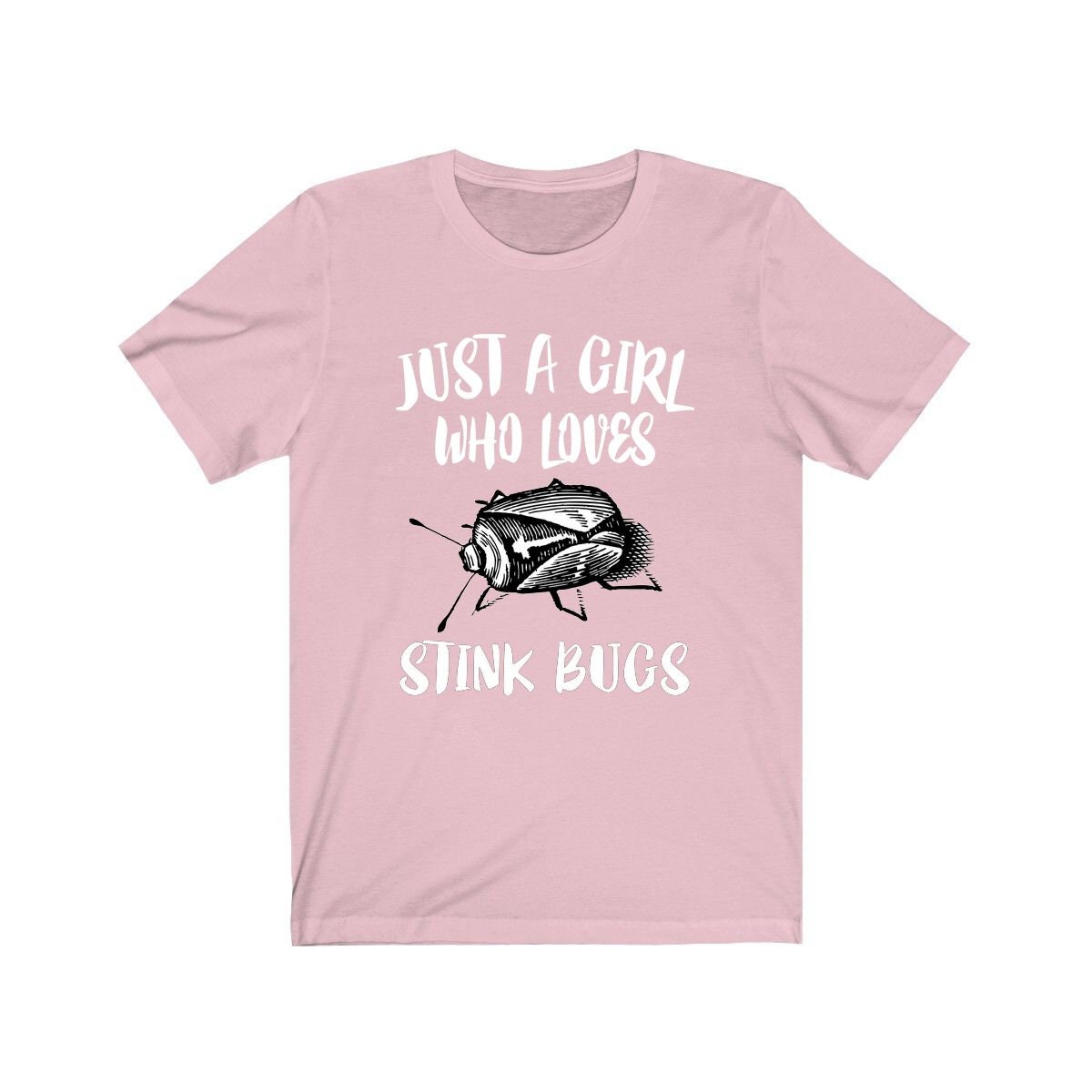 Just a girl who loves stink bugs shield-shaped true insect lover tee