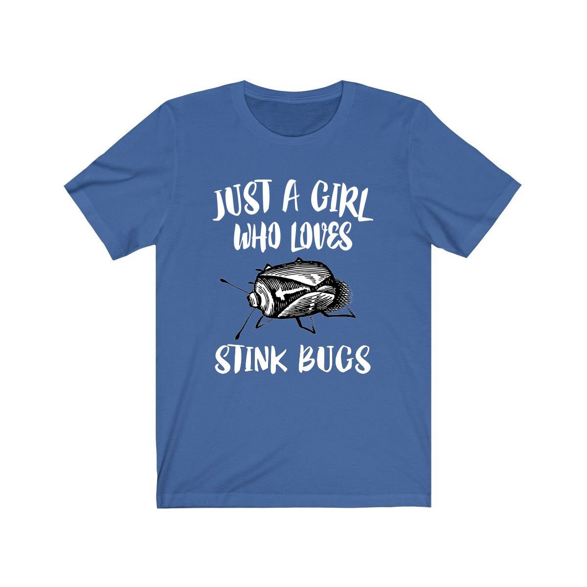 Just a girl who loves stink bugs shield-shaped true insect lover tee