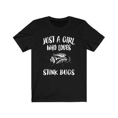 Just a girl who loves stink bugs shield-shaped true insect lover tee