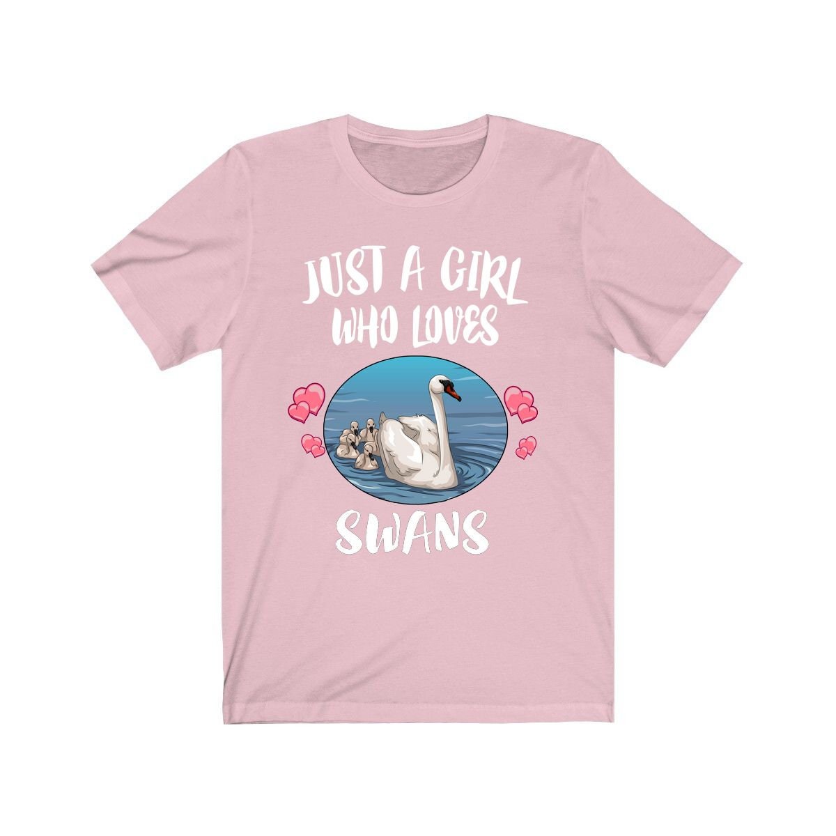 Just a girl who loves swans elegant waterfowl bird lover tee