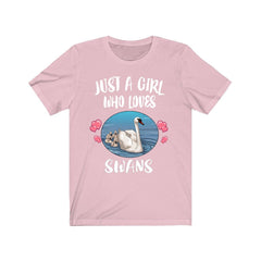 Just a girl who loves swans elegant waterfowl bird lover tee