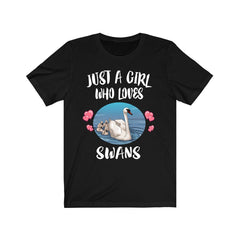Just a girl who loves swans elegant waterfowl bird lover tee