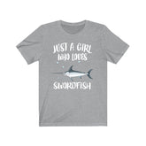 Just A Girl Who Loves Swordfish Fish Shirt, Swordfish Gift, Animal Lover Adult Toddler Infant Kids Gift T-Shirt Image 1