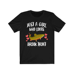 Just A Girl Who Loves Brook Trout Fish Shirt - Brook Trout print design