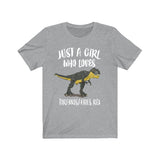 Just A Girl Who Loves Tyrannosaurus Rex Shirt, T-Rex Dinosaur Shirt, Dinosaur Lover Shirt, Animal Adult Toddler Infant Kids Gift T-Shirt Image 3