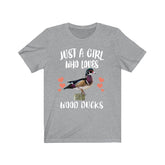 Just A Girl Who Loves Wood Ducks Shirt, Duck Lover Shirt, Wood Duck Gift, Birding Animal Lover Adult Toddler Infant Kids Gift T-Shirt Image 1