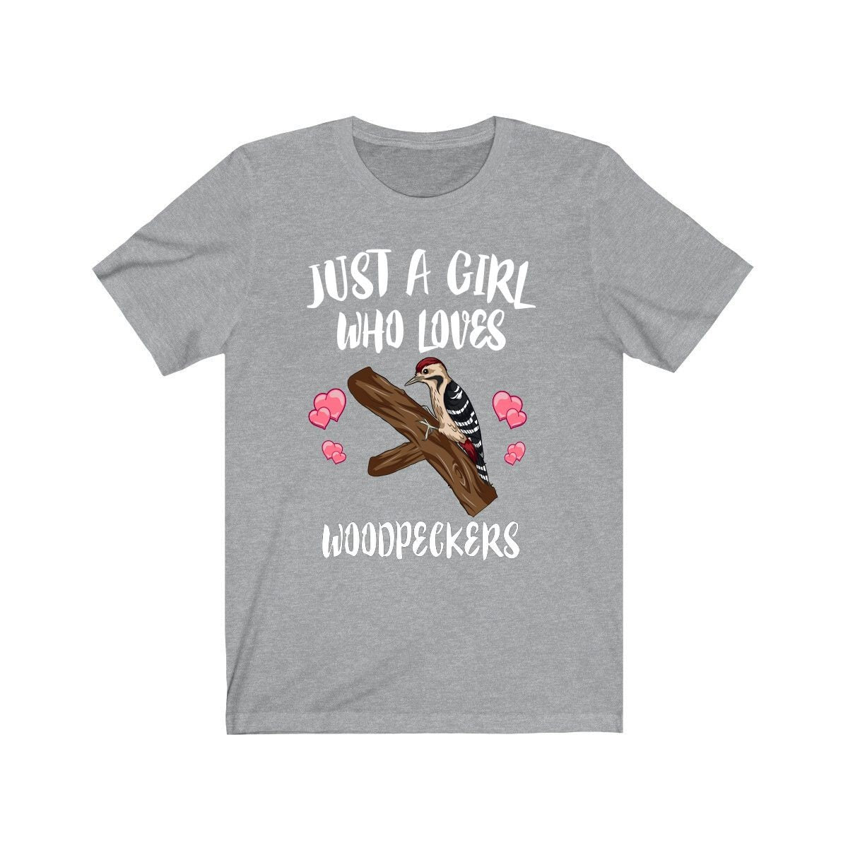 Just A Girl Who Loves Woodpeckers Shirt, Bird Birding Shirt, Woodpecker Lover Gift, Woodpecker Shirt, Animal Adult Toddler Kids Gift T-Shirt Image 1
