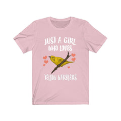Just A Girl Who Loves Yellow Warblers Shirt - yellow warbler print design