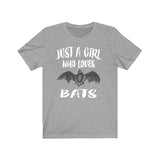 Just A Girl Who Loves Bats Shirt, Bat Lover Gift, Bat Shirt, Animal Lover Adult Toddler Infant Kids Gift T-Shirt Image 1