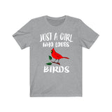 Just A Girl Who Loves Birds Shirt, Birding Shirt, Cardinal Bird T-Shirt, Animal Lover Adult Toddler Infant Kids Gift T-Shirt Image 3