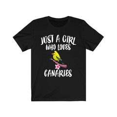 Just a girl who loves canaries singing pet songbird finch tee