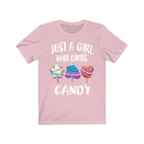 Just A Girl Who Loves Candy Food Lover Adult Toddler Infant Kids Gift T-Shirt Image 2