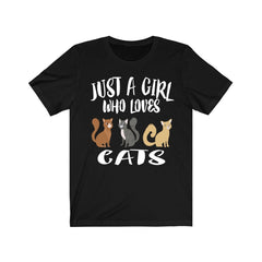 Just A Girl Who Loves Cats Shirt - cat print design