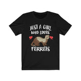 Just A Girl Who Loves Ferrets Shirt, Ferret Shirt, Ferret Lover Gift, Ferret Owner Gift, Animal Lover Adult Toddler Infant Kids Gift T-Shirt Image 1