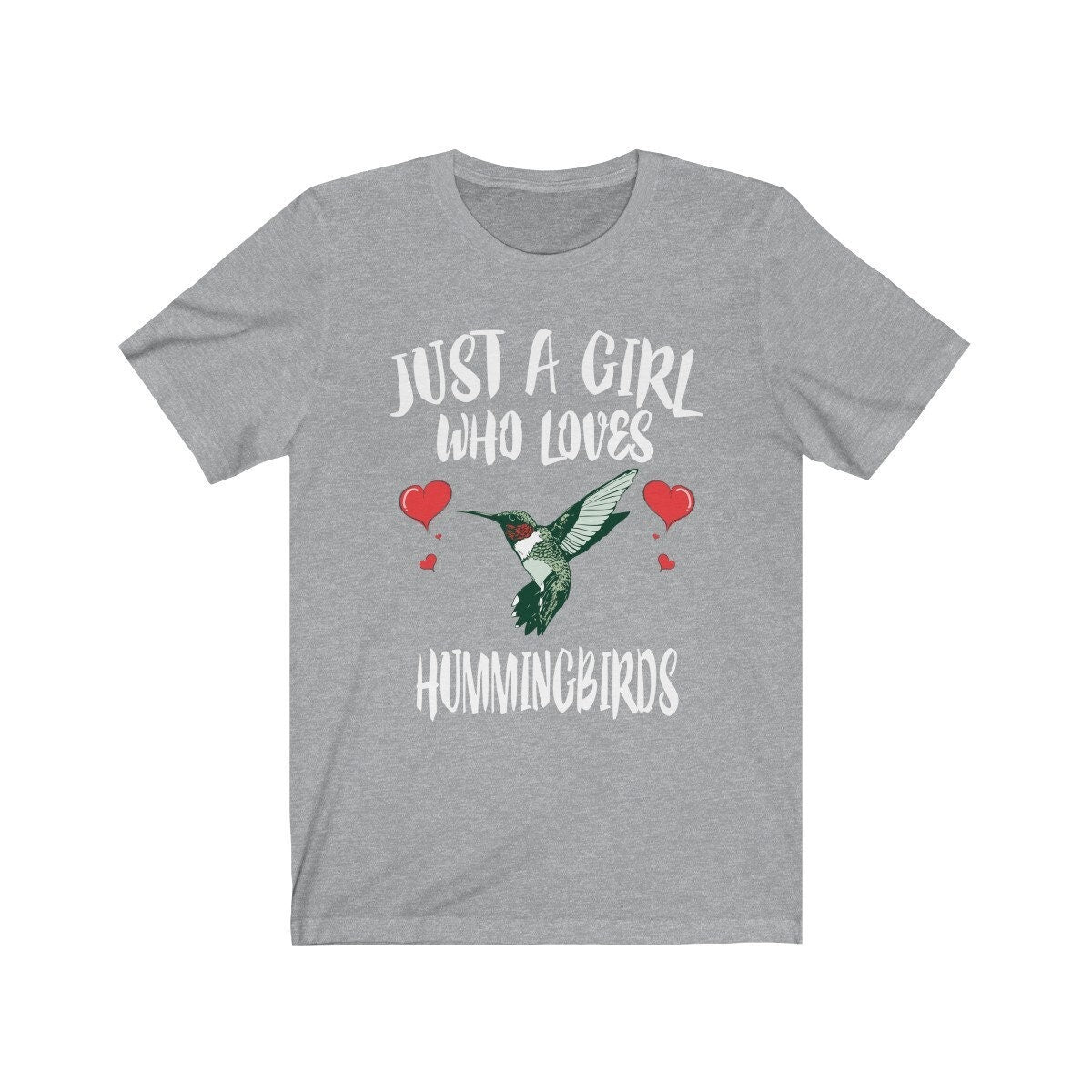 Just a girl who loves hummingbirds tiny iridescent garden bird tee