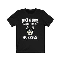Just A Girl Who Loves Huskies Dogs Shirt - Husky print design
