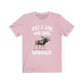Just A Girl Who Loves Moose Shirt, Moose Lover Shirt, Moose Lover Gift, Animal Lover Shirt, Adult Toddler Infant Kids Gift T-Shirt Image 1