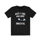 Just A Girl Who Loves Orcas Whales Shirt, Orca Lover Shirt, Whale Lover Gift, Animal Lover Shirt, Adult Toddler Infant Kids Gift T-Shirt Image 4