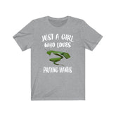 Just A Girl Who Loves Praying Mantis Shirt, Praying Mantis Lover Shirt, Animal Lover Shirt, Adult Toddler Infant Kids Gift T-Shirt Image 1