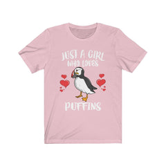 Just A Girl Who Loves Puffins Birds Shirt - puffin print design