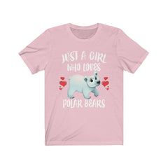Just A Girl Who Loves Polar Bears Shirt, Polar Bear Lover Shirt, Polar Bear Gift, Animal Lover Shirt, Adult Toddler Infant Kids Gift T-Shirt Image 3