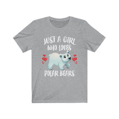 Just A Girl Who Loves Polar Bears Shirt, Polar Bear Lover Shirt, Polar Bear Gift, Animal Lover Shirt, Adult Toddler Infant Kids Gift T-Shirt Image 2