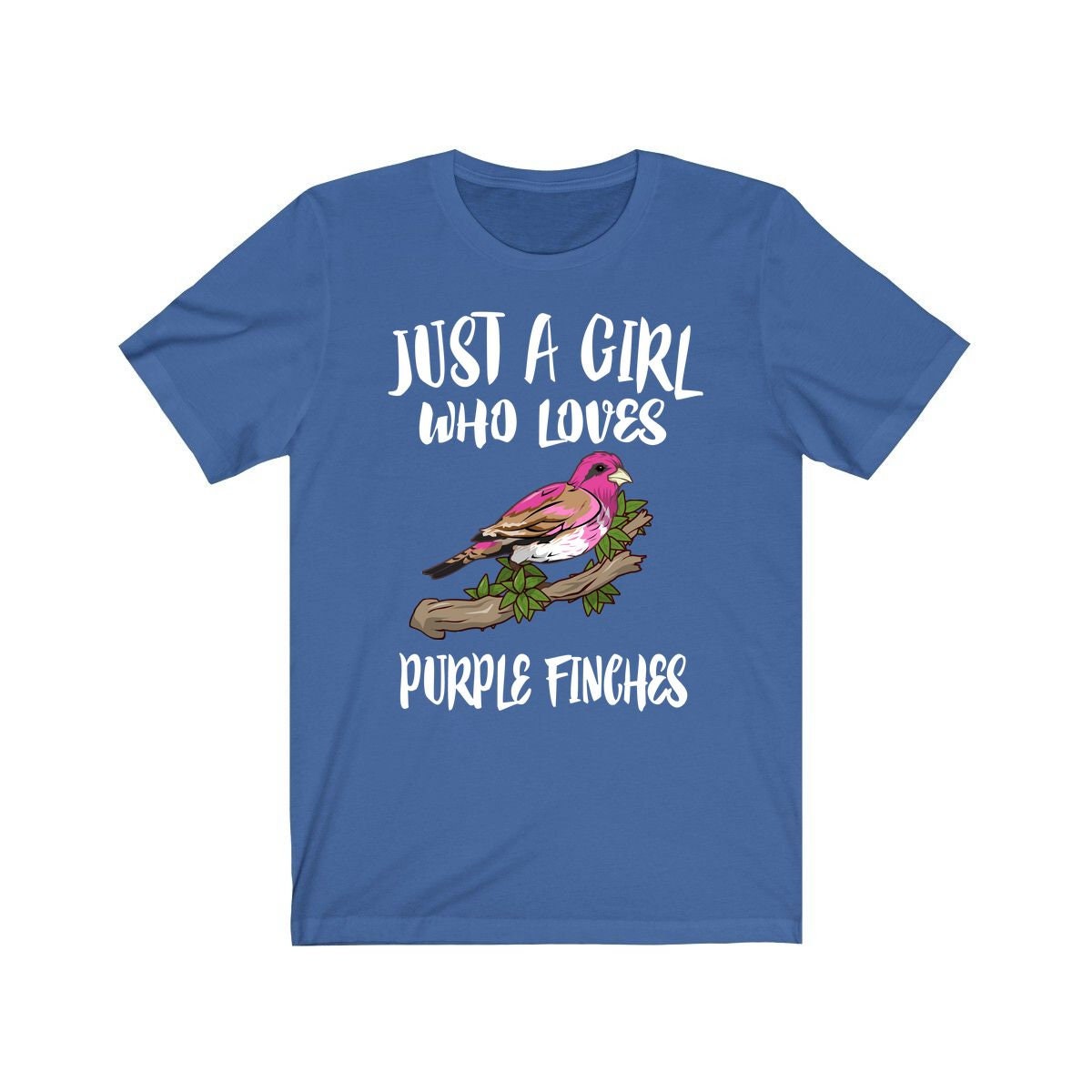 Just A Girl Who Loves Purple Finches Shirt - Purple Finch print design