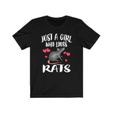 Just A Girl Who Loves Rats Shirt, Rat Lover Shirt, Rat Owner Shirt, Animal Lover Shirt, Adult Toddler Infant Kids Gift T-Shirt Image 1