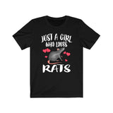 Just A Girl Who Loves Rats Shirt, Rat Lover Shirt, Rat Owner Shirt, Animal Lover Shirt, Adult Toddler Infant Kids Gift T-Shirt Image 1