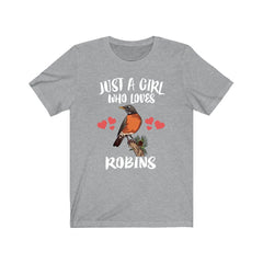 Just A Girl Who Loves Robins Birds Shirt - robin print design
