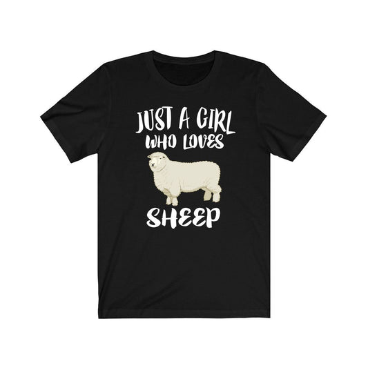 Just a girl who loves sheep wooly pasture farm animal lover tee