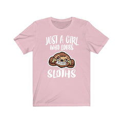 Just A Girl Who Loves Sloths Shirt - sloth print design