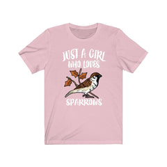 Just A Girl Who Loves Sparrows Birds Shirt - sparrow print design