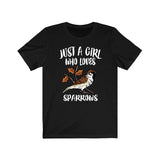 Just A Girl Who Loves Sparrows Birds Shirt, Sparrow Lover Shirt, Birding Gift, Animal Lover Shirt, Adult Toddler Infant Kids Gift T-Shirt Image 2