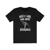 Just A Girl Who Loves Starlings Birds Shirt, Starling Lover Shirt, Birding Gift, Animal Lover Shirt, Adult Toddler Infant Kids Gift T-Shirt Image 2