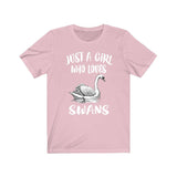 Just A Girl Who Loves Swans Birds Shirt, Swan Lover Shirt, Birding Gift, Animal Lover Shirt, Adult Toddler Infant Kids Gift T-Shirt Image 2