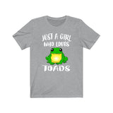 Just A Girl Who Loves Toads Frogs Shirt, Toad Lover Shirt, Frog Shirt, Animal Lover Shirt, Adult Toddler Infant Kids Gift T-Shirt Image 2